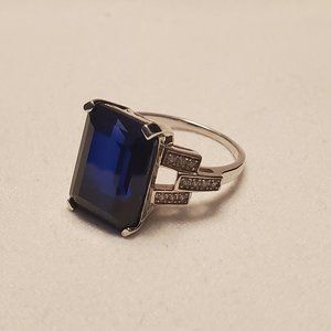 Blue cocktail ring